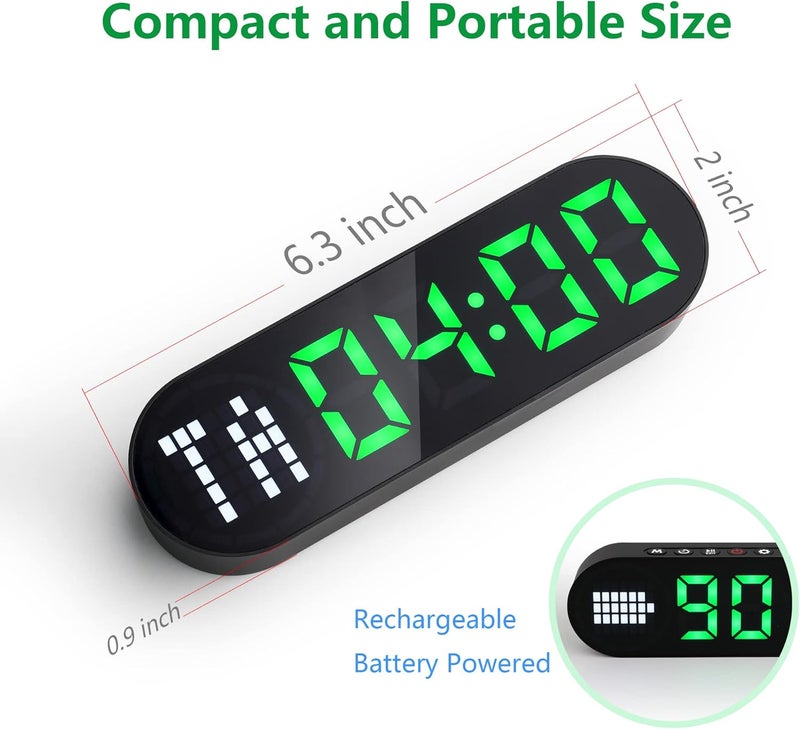 LUCORB Portable Gym Timer for Home Gym Interval Timer for Workout with Time Progress Bar/Rounds, Workout Clock for Boxing HIIT Tabata Emom Fitness Rechargeable Battery Powered… - Image 2